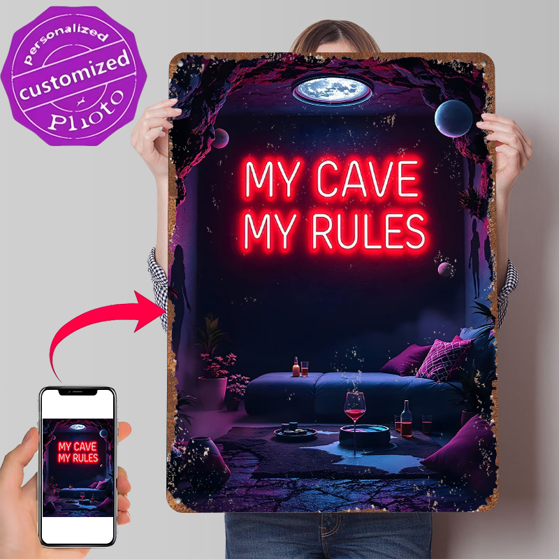 Men Accessories Rule - My Cave My Rules Neon Sign