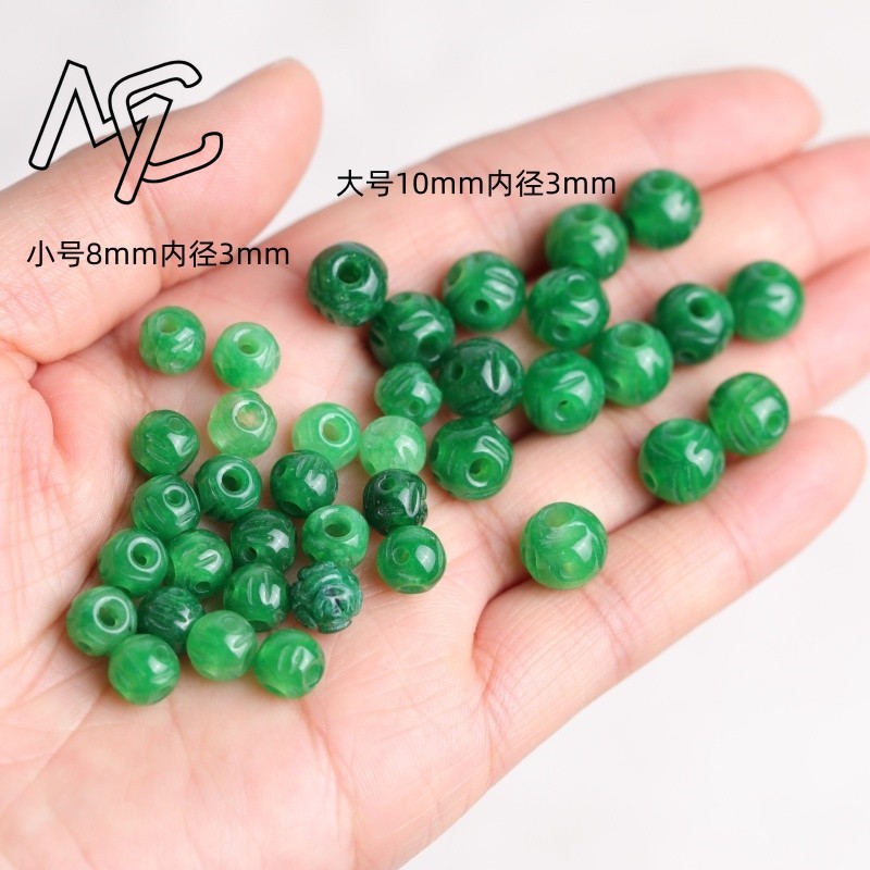 Men Accessories Jewellery - 10pc Natural A Green Jade Money