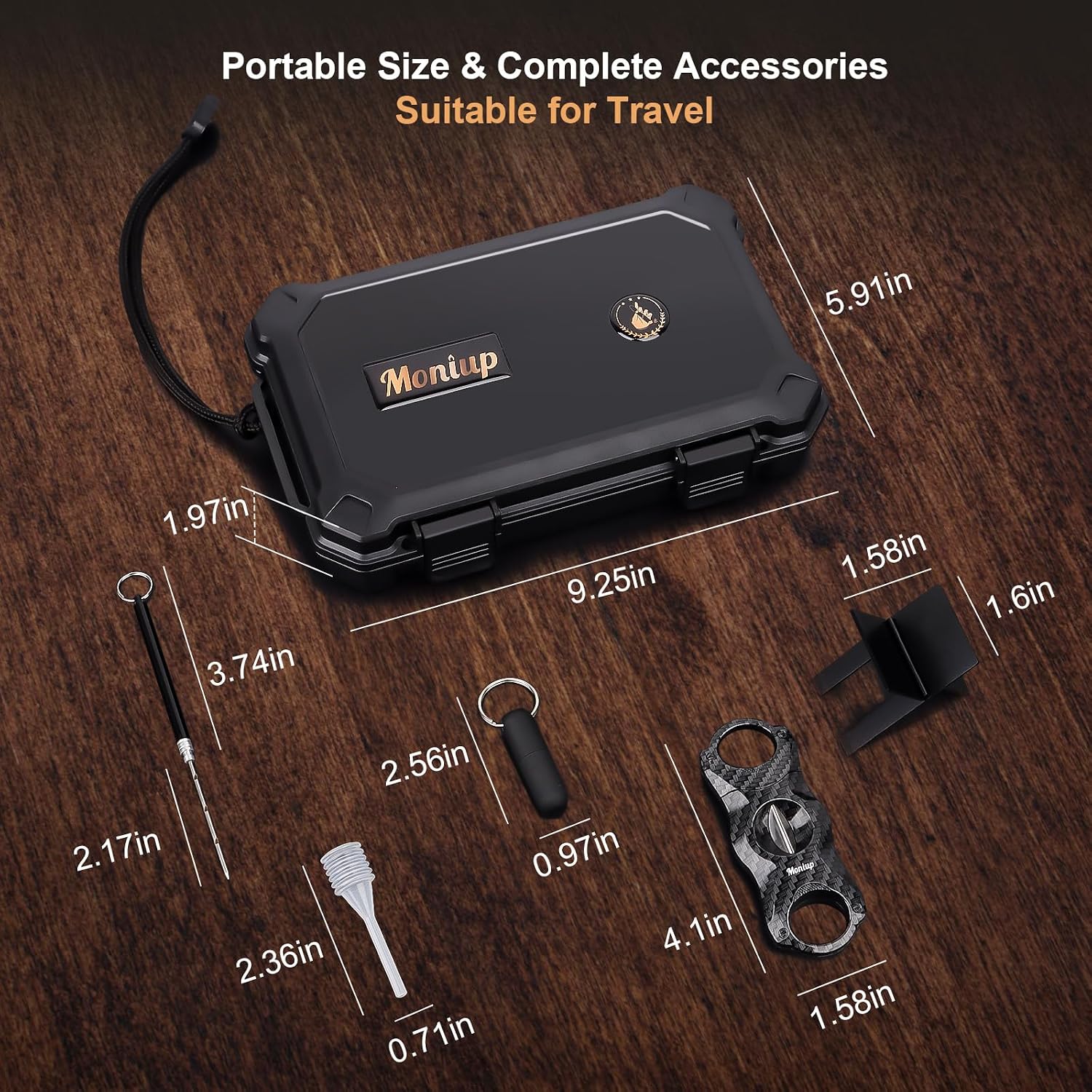 Portable Cigar Humidor Set wit - Cigar Cutter Set บทวิจารณ์และราคา