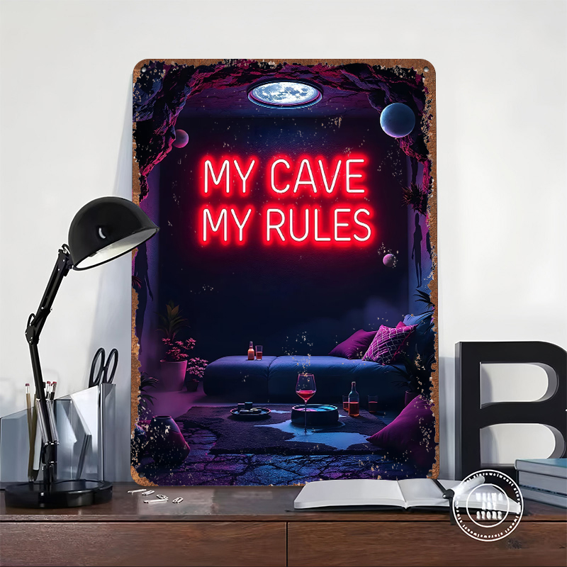 My Cave My Rules Neon Sign Met - Men Accessories Rule บทวิจารณ์และราคา