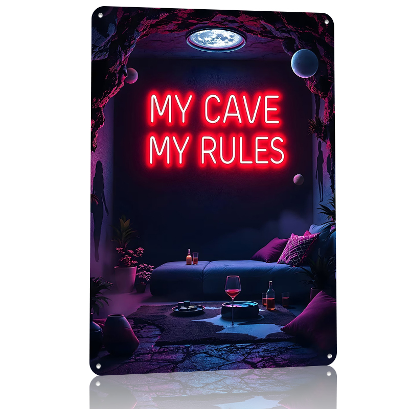 My Cave My Rules Neon Sign Met - Men Accessories Rule บทวิจารณ์และราคา