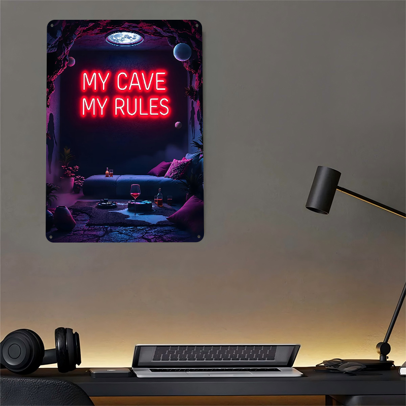 My Cave My Rules Neon Sign Met - Men Accessories Rule บทวิจารณ์และราคา