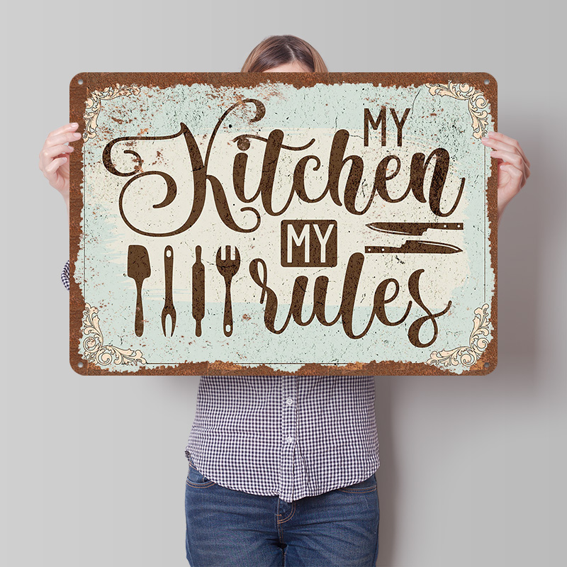 My Kitchen My Rules Sign Metal - Men Accessories Rule บทวิจารณ์และราคา
