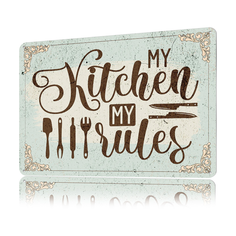 My Kitchen My Rules Sign Metal - Men Accessories Rule บทวิจารณ์และราคา