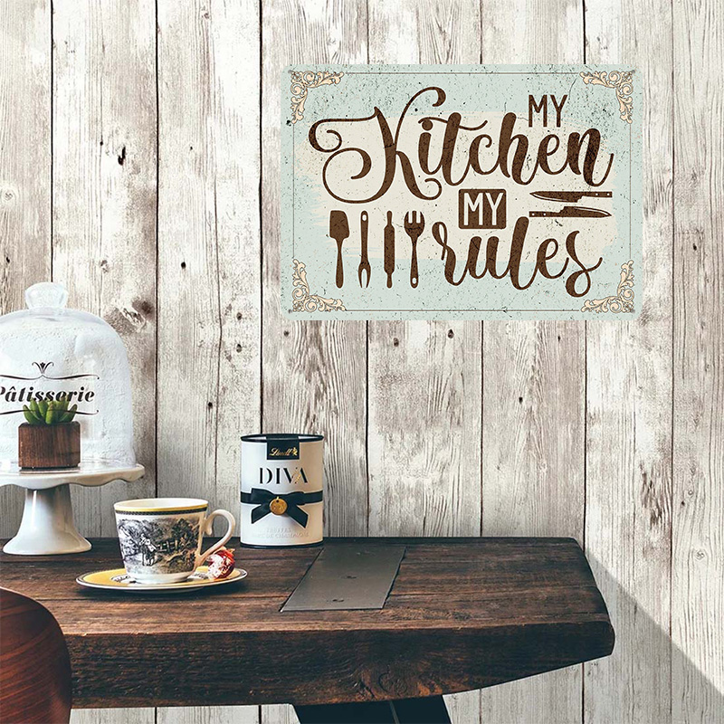 My Kitchen My Rules Sign Metal - Men Accessories Rule บทวิจารณ์และราคา