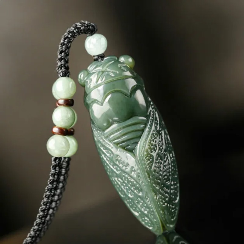 Natural Hetian Jade Cicada Pen - Men Accessories Jewellery บทวิจารณ์และราคา