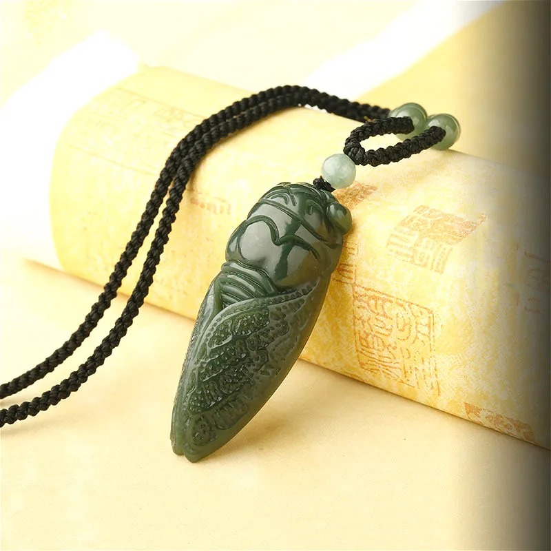 Natural Hetian Jade Cicada Pen - Men Accessories Jewellery บทวิจารณ์และราคา
