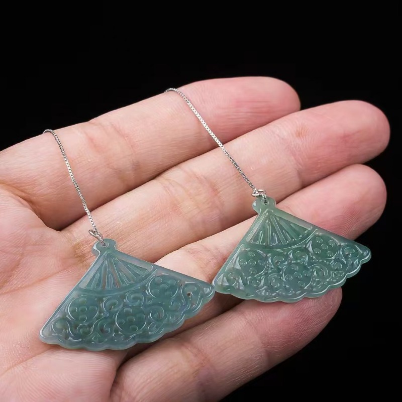 Natural Blue Water Emerald Jad - Men Accessories Jewellery บทวิจารณ์และราคา