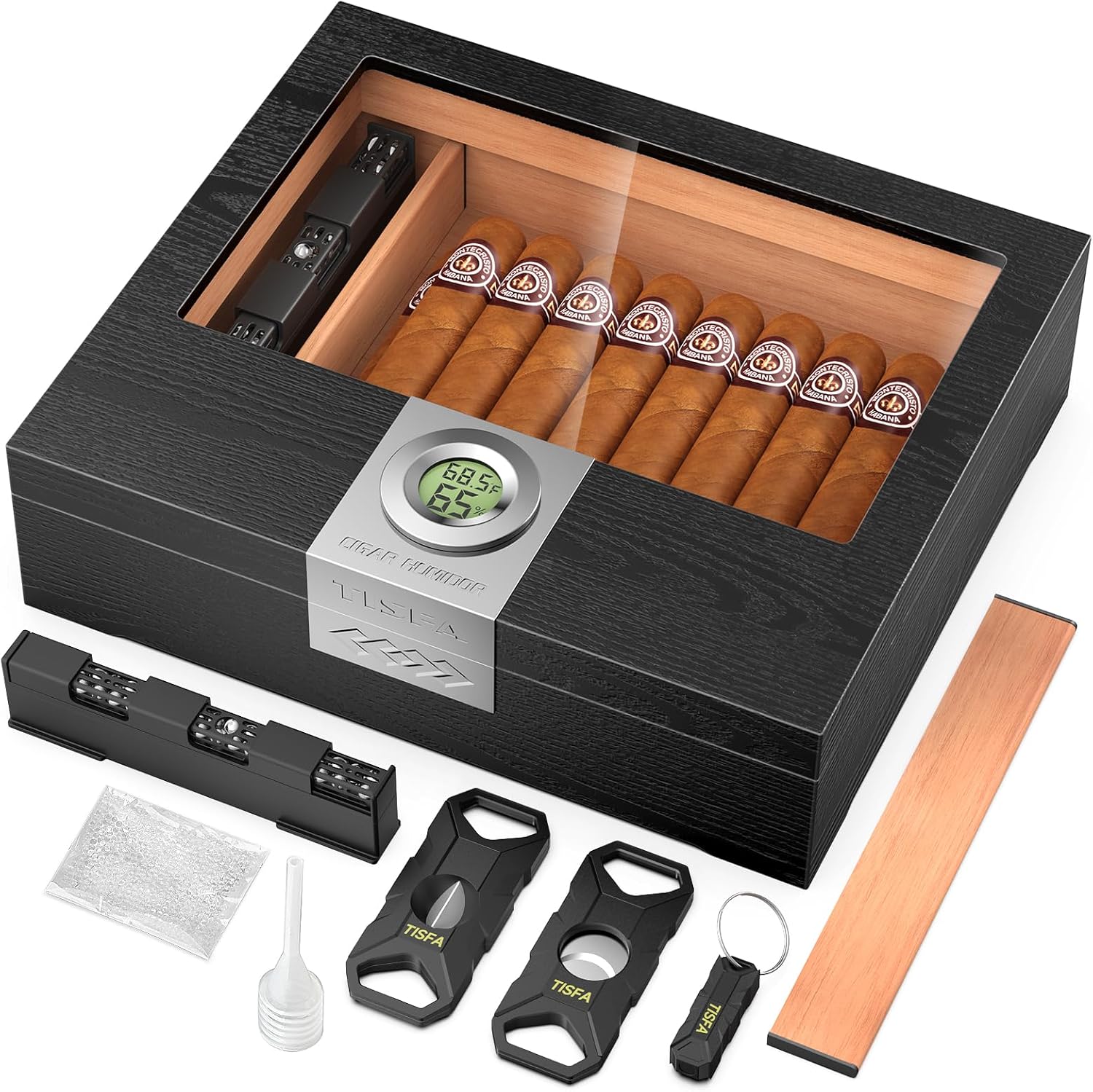 Cedar Wood Cigar Humidor Box S - Cigar Cutter Set บทวิจารณ์และราคา