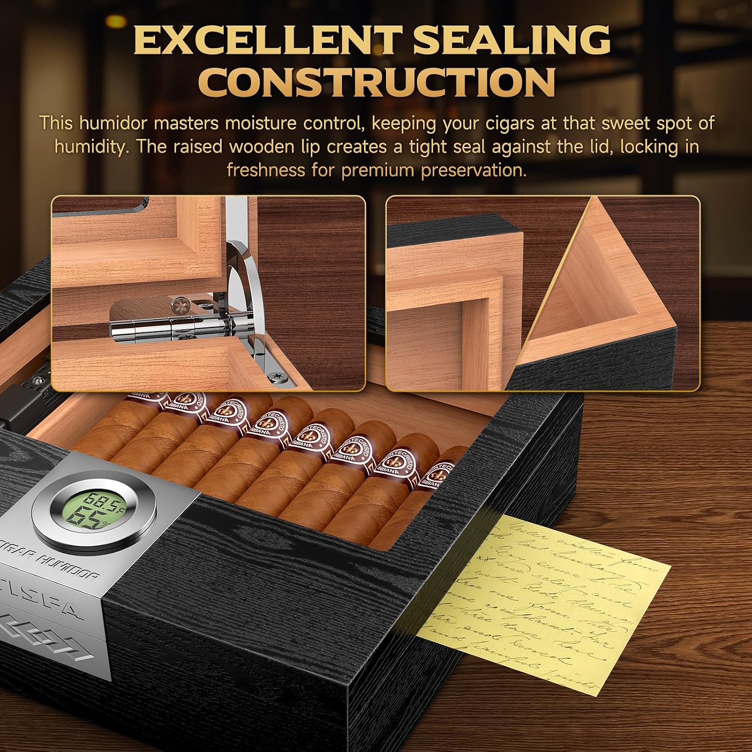Cedar Wood Cigar Humidor Box S - Cigar Cutter Set บทวิจารณ์และราคา