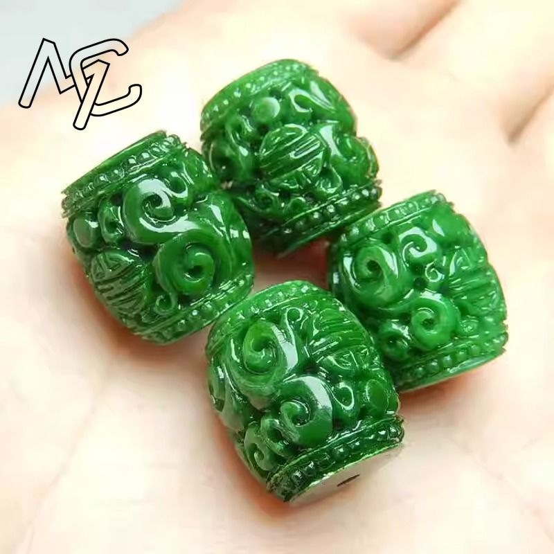 5pc Natural Green Jade Carving - Men Accessories Jewellery บทวิจารณ์และราคา