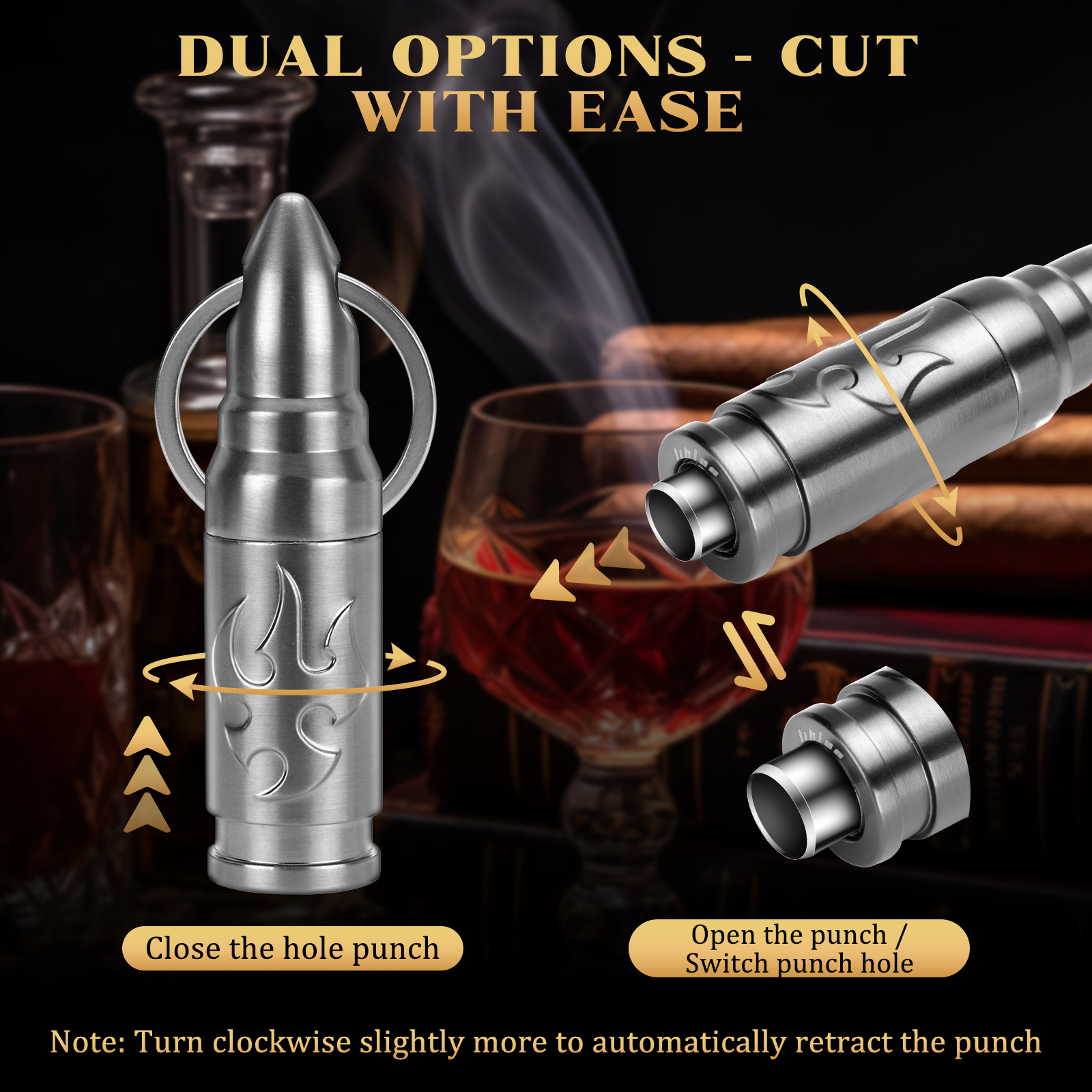 Cigar Punch Cutter Cigar Punch - Cigar Cutter Set บทวิจารณ์และราคา