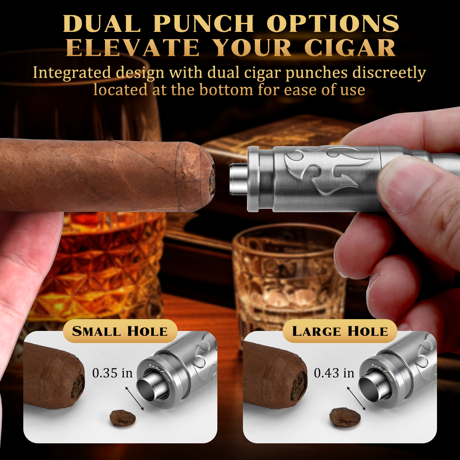 Cigar Punch Cutter Cigar Punch - Cigar Cutter Set บทวิจารณ์และราคา