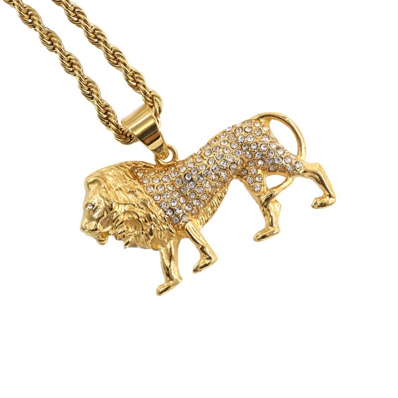 Hip-Hop Crystal Inlaid Lion Pe - Men Accessories Singapore บทวิจารณ์และราคา