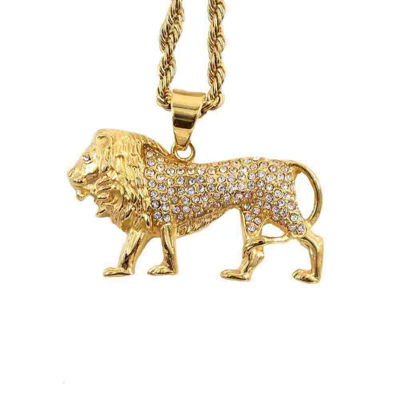 Hip-Hop Crystal Inlaid Lion Pe - Men Accessories Singapore บทวิจารณ์และราคา