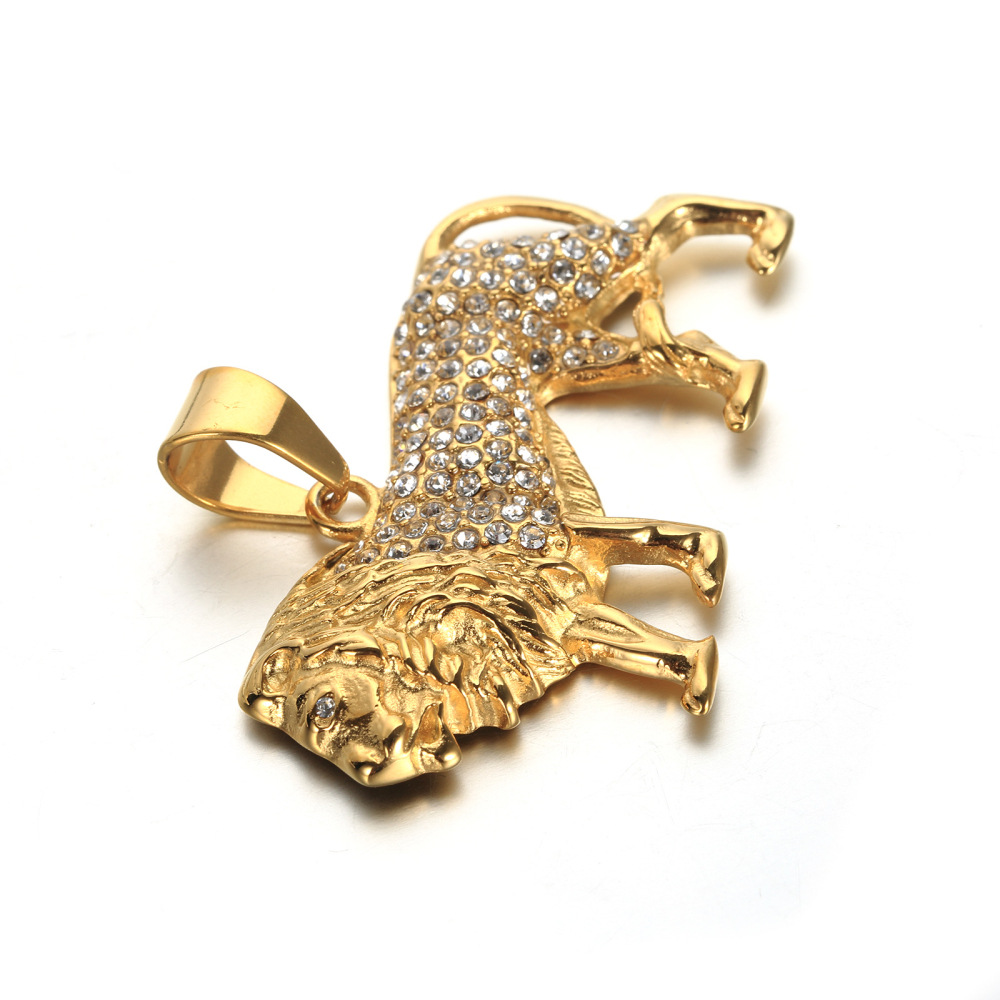 Hip-Hop Crystal Inlaid Lion Pe - Men Accessories Singapore บทวิจารณ์และราคา
