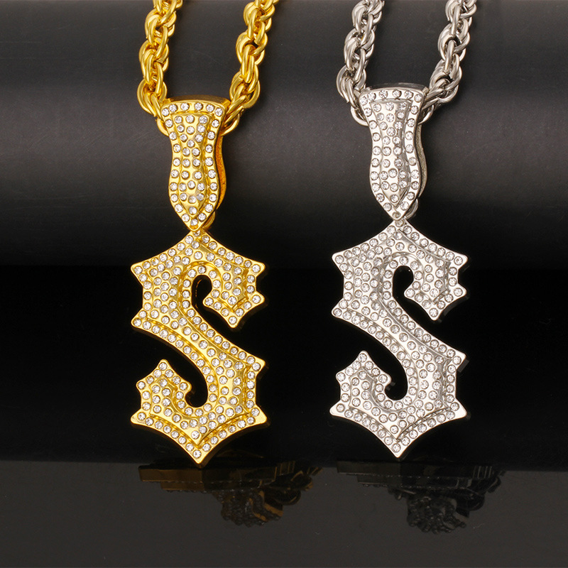 New Letter S Hip Hop Necklace  - Men Accessories Singapore บทวิจารณ์และราคา