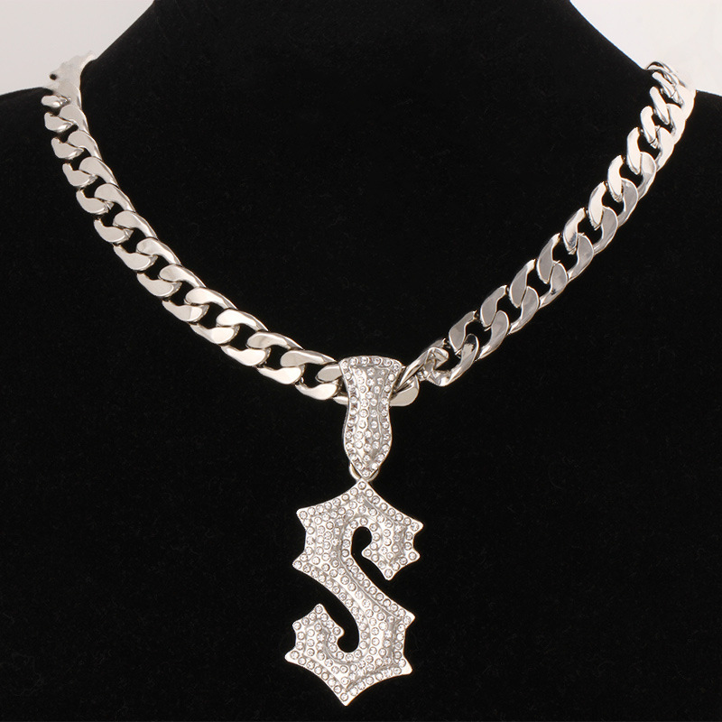 New Letter S Hip Hop Necklace  - Men Accessories Singapore บทวิจารณ์และราคา
