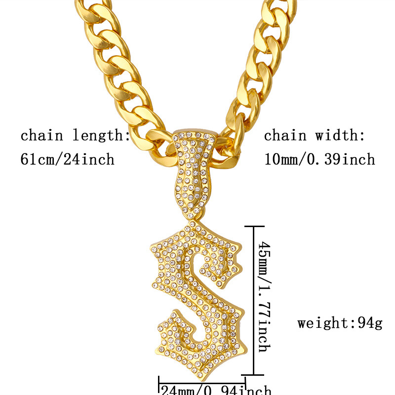 New Letter S Hip Hop Necklace  - Men Accessories Singapore บทวิจารณ์และราคา