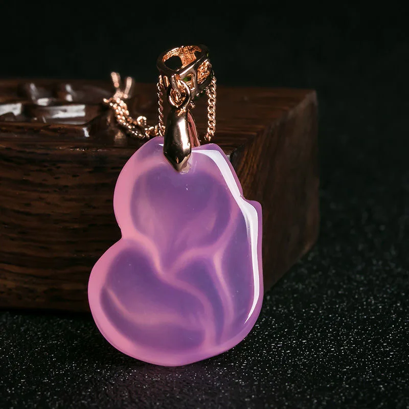Natural Purple Agate Fox Penda - Men Accessories Jewellery บทวิจารณ์และราคา