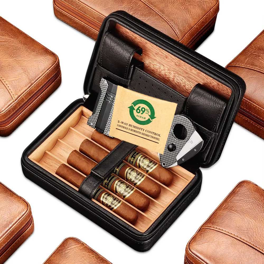GALINER Leather Cigar Humidor  - Cigar Cutter Set บทวิจารณ์และราคา