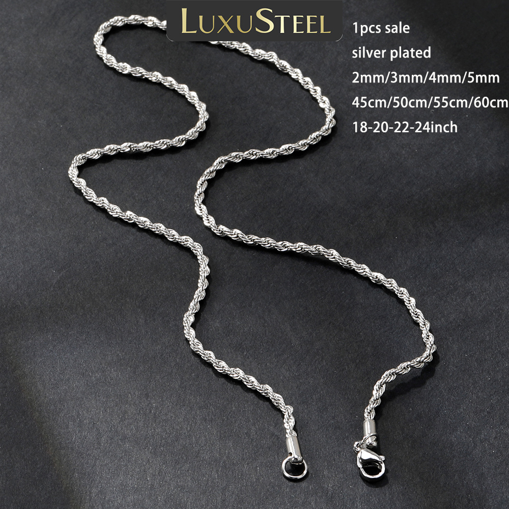 LUXUSTEEL 1pcs Twisted Rope Ch - Men Accessories Singapore บทวิจารณ์และราคา