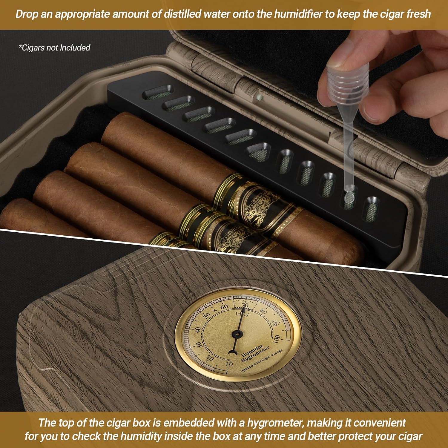 Travel Cigar Humidor Case - Ce - Cigar Cutter Set บทวิจารณ์และราคา