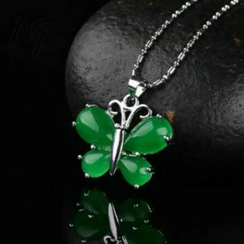 S925 Silver Green Jade Butterf - Men Accessories Jewellery บทวิจารณ์และราคา