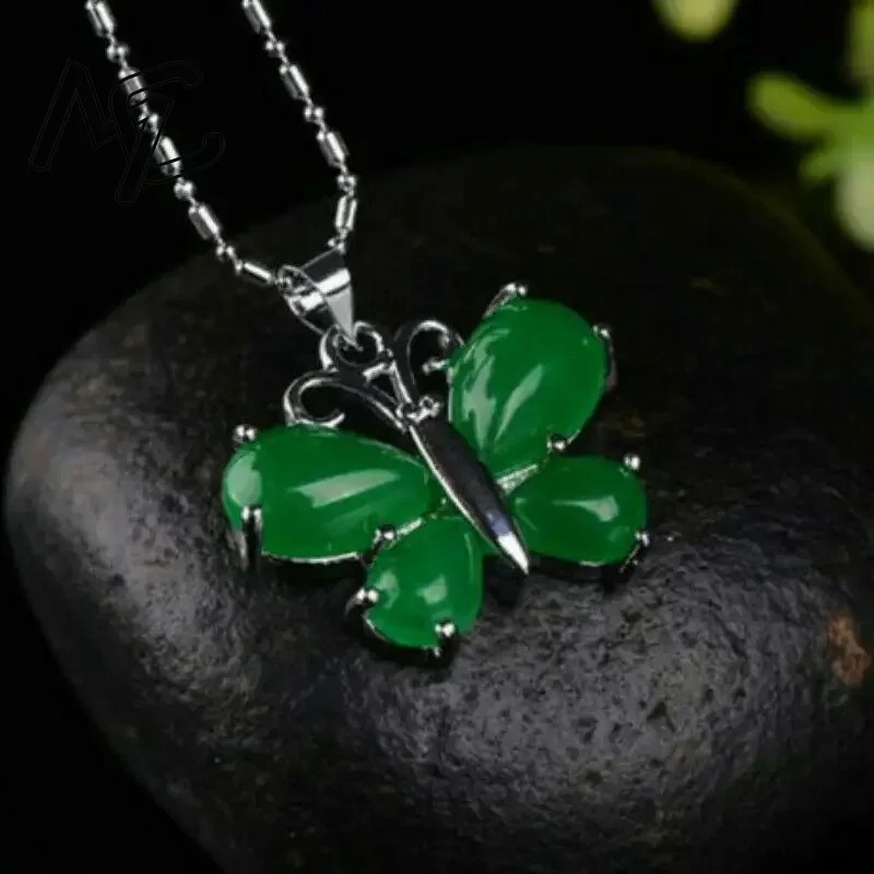S925 Silver Green Jade Butterf - Men Accessories Jewellery บทวิจารณ์และราคา