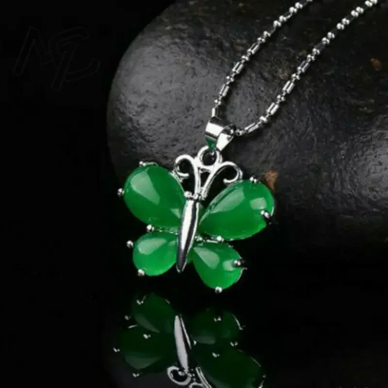 S925 Silver Green Jade Butterf - Men Accessories Jewellery บทวิจารณ์และราคา