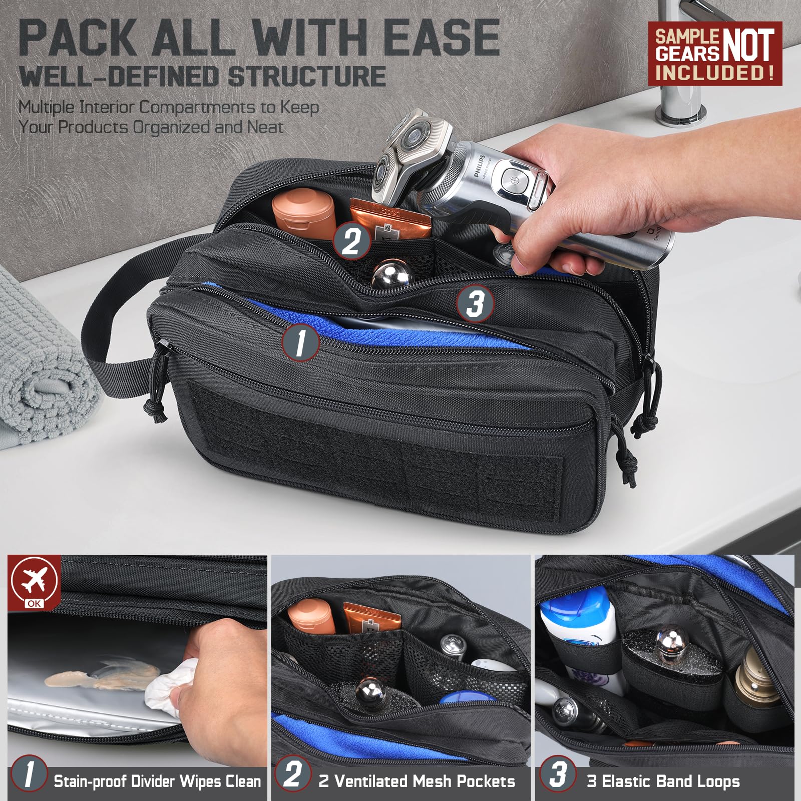 Tactical Toiletry Bag for Men, - Men Accessories Kit Bag บทวิจารณ์และราคา