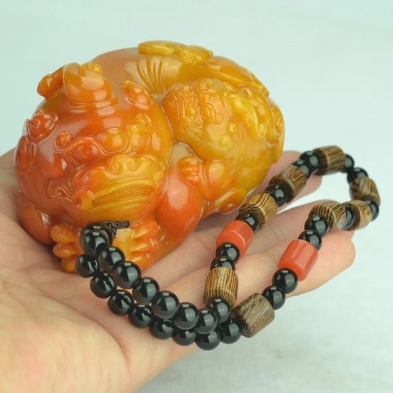Natural Huang Longyu Pixiu Pen - Men Accessories Jewellery บทวิจารณ์และราคา